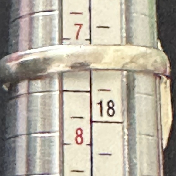 Sterling silver plated teardrop Dendritic agate ring, Gray - Picture 13 of 13